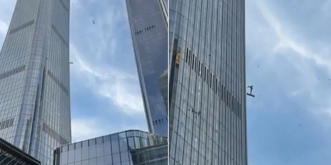 Çin'de uçak gökdelene çarptı: Facia anları ortaya çıktı