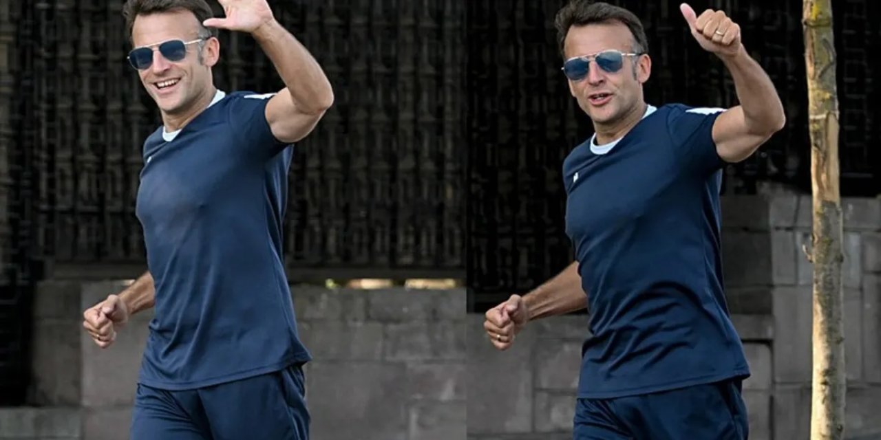 Macron Ankara'da güne koşuyla başladı! Seğmenler Parkı'nda dikkat çeken anlar