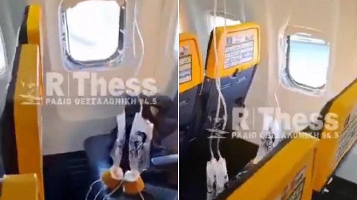 Havalandıktan dakikalar sonra dehşet: Uçağın penceresine metal parça isabet etti
