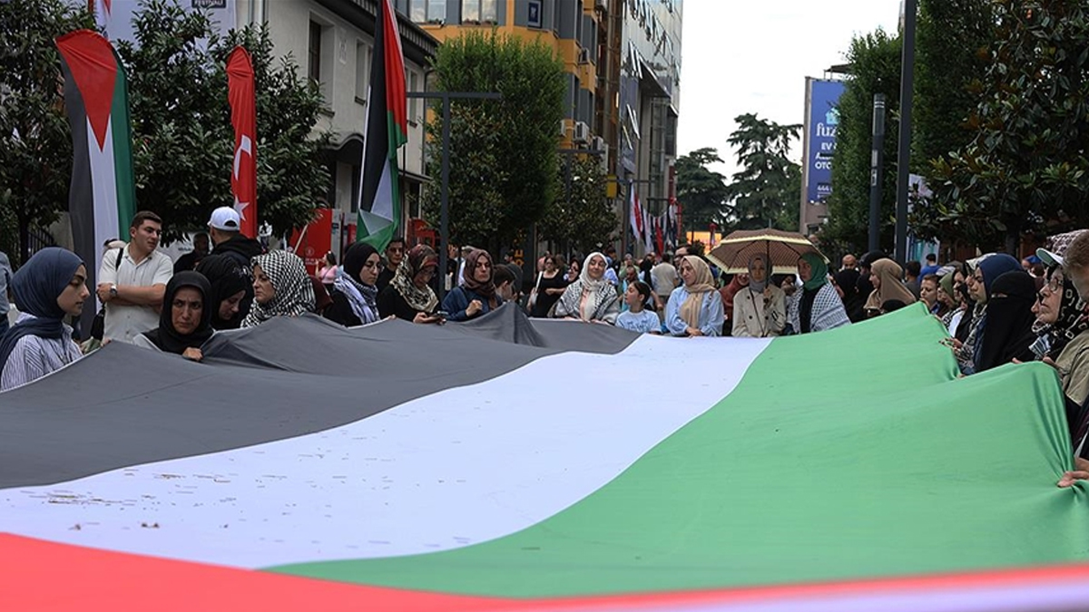 Trabzon'da Filistin'e destek yürüyüşü yapıldı