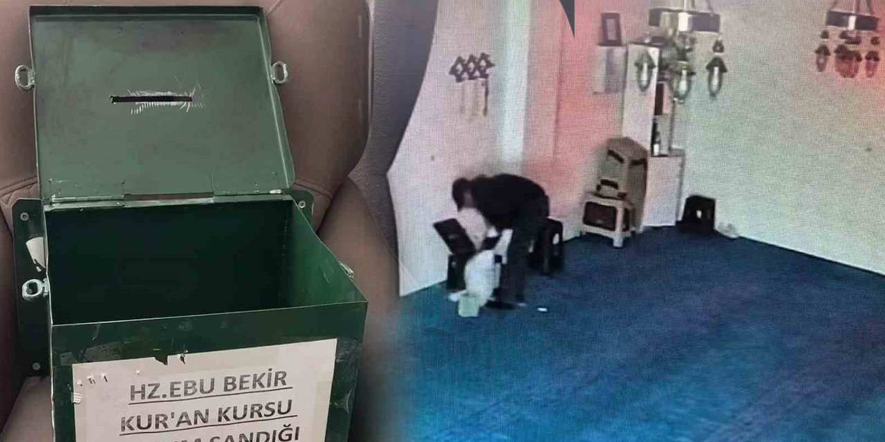 Camiye girip yardım kutusunu taşla kırdı! 100 bin liralık vurgun kamerada