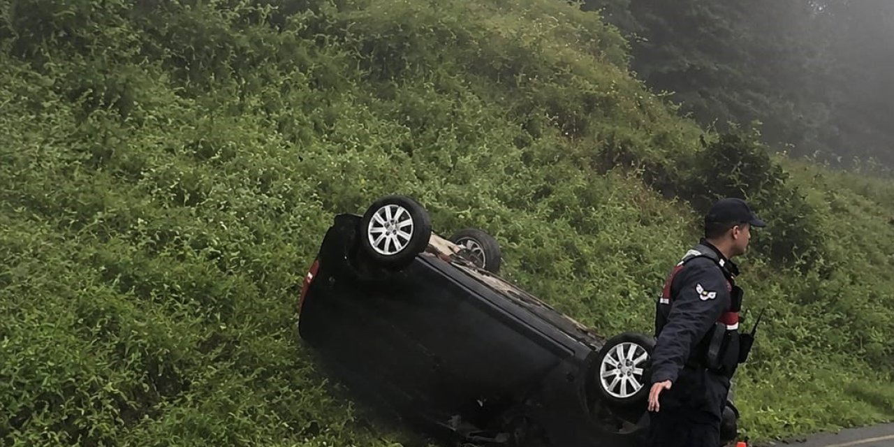 Trabzon'da feci kaza: Araç uçuruma yuvarlandı