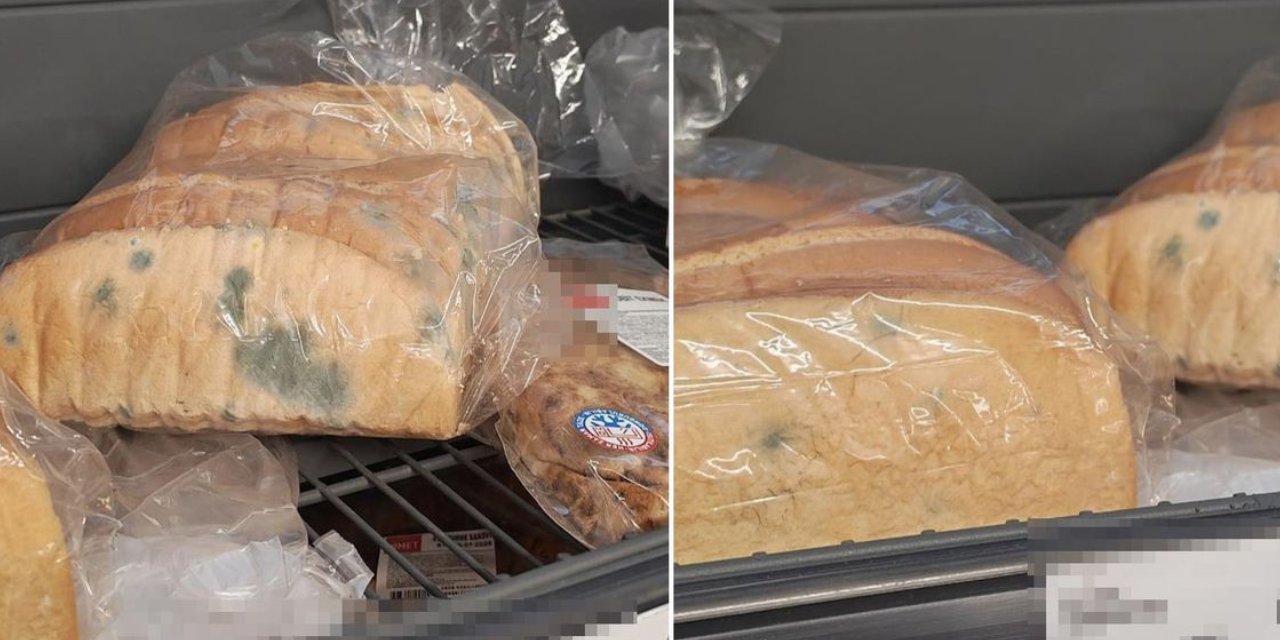 Markette pes dedirten görüntü! Küflenmiş ekmekler satışta görüntülendi