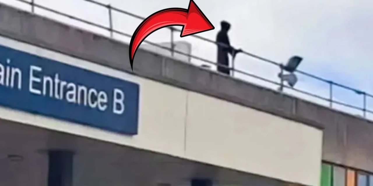 Azrail maskesiyle hastane çatısına çıktı! Saatlerce martı gibi bağırdı