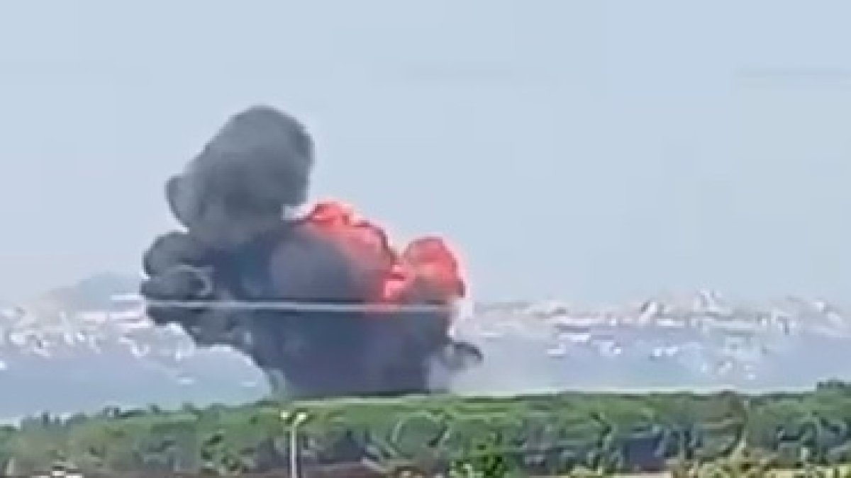 Yalova'da kaza kırıma uğrayan F-16'nın düşüş anı ortaya çıktı