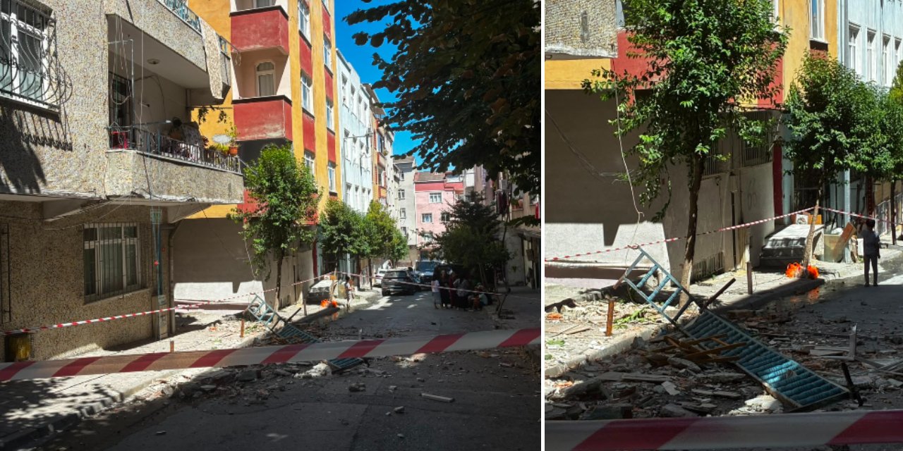 Bağcılar'da evin balkonu çöktü: Büyük gürültü koptu