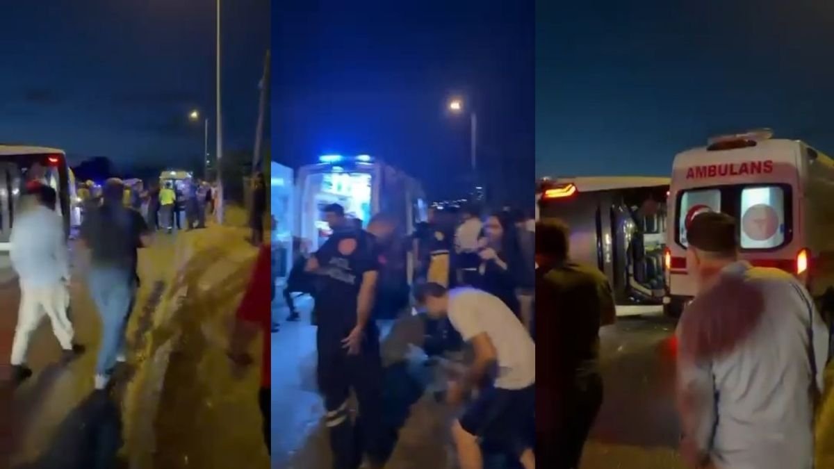 Büyükçekmece’de havalimanı servisi devrildi: 18 kişi yaralandı