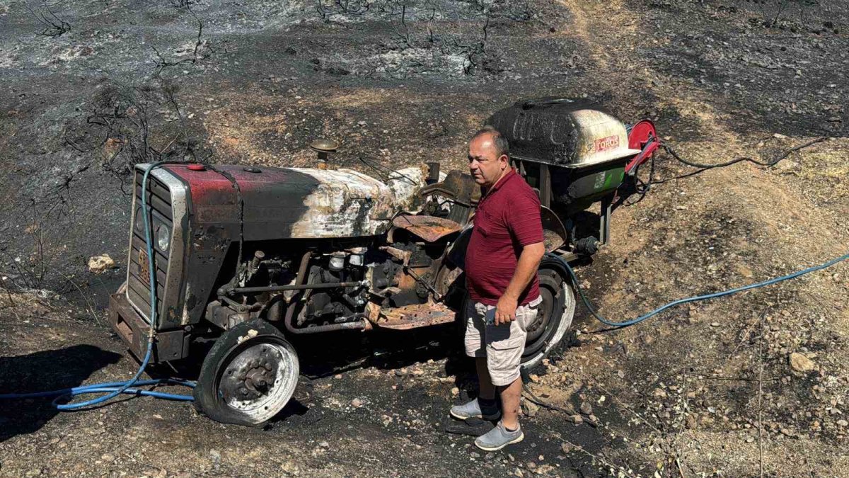 Fethiye'de yangına yardıma koştu, traktörü alevlerin içinde kaldı: “Kaçmasaydım yanacaktım”