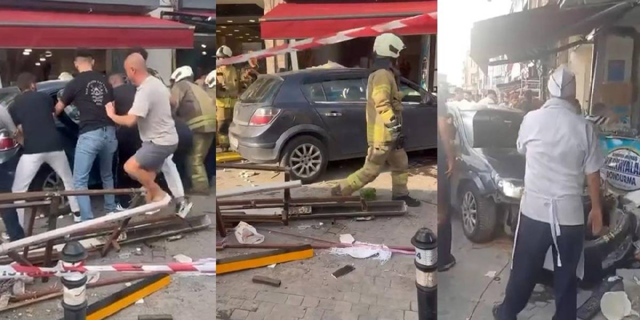 İstanbul'da otomobil yayaların arasına daldı: Yaralılar var