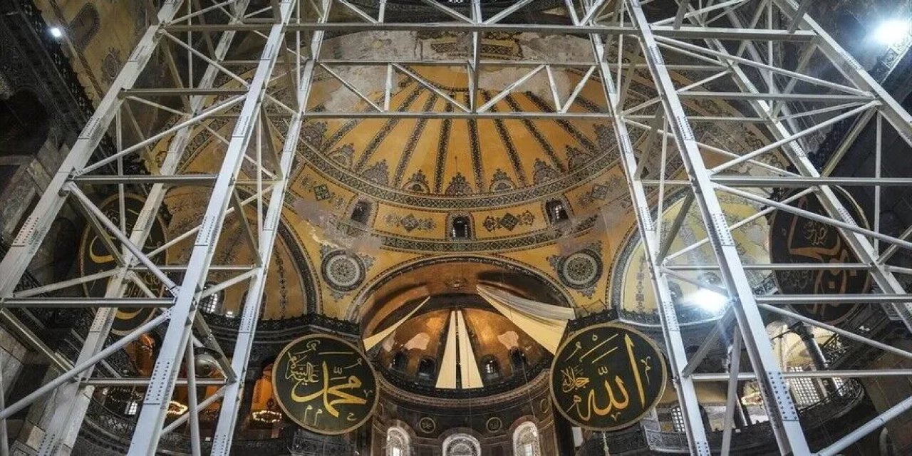 Ayasofya'nın mihrap kubbesinde restorasyon başlıyor