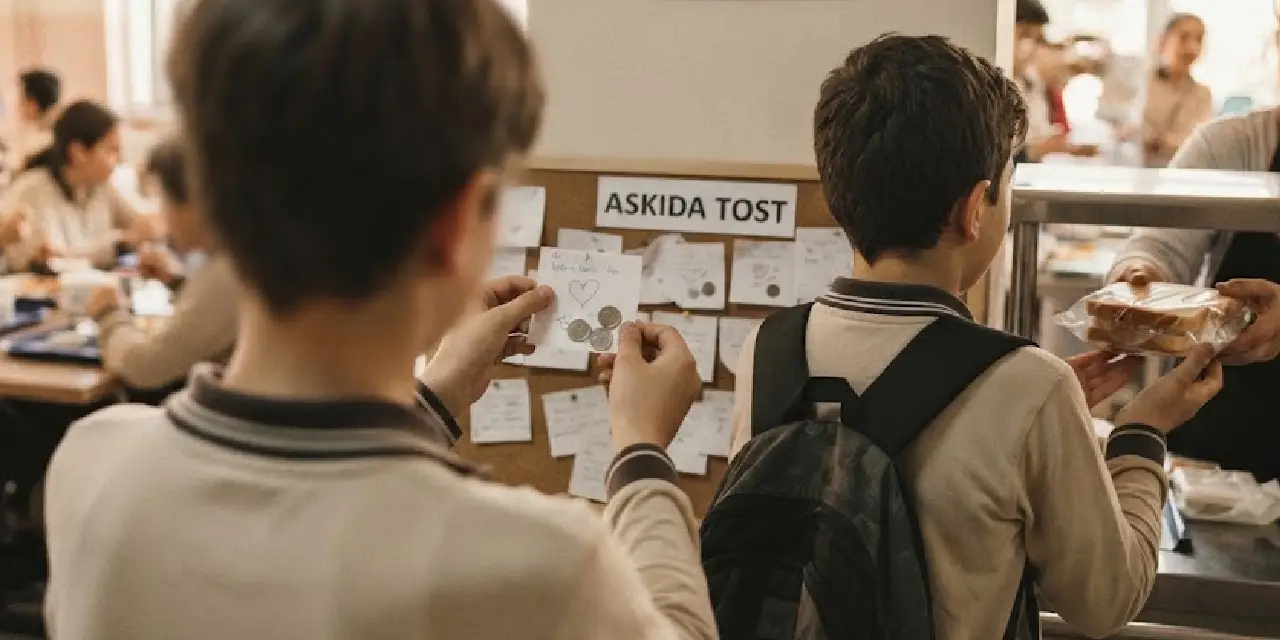 'Askıda ekmek'ten sonra şimdi de o başladı: Okul kantininde 'askıda tost' dönemi