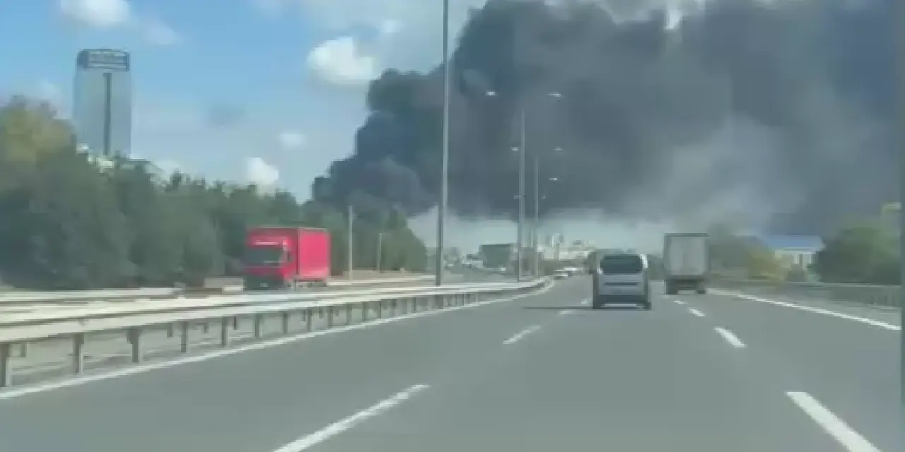 TEM Otoyolu'nda seyir halindeki TIR alev alev yandı