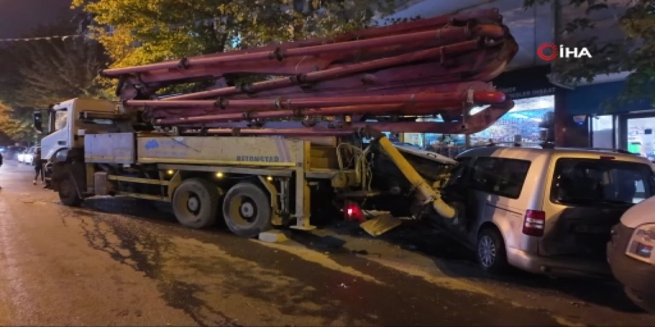 Avcılar’da beton pompası dehşeti! 7 araç hasarlı