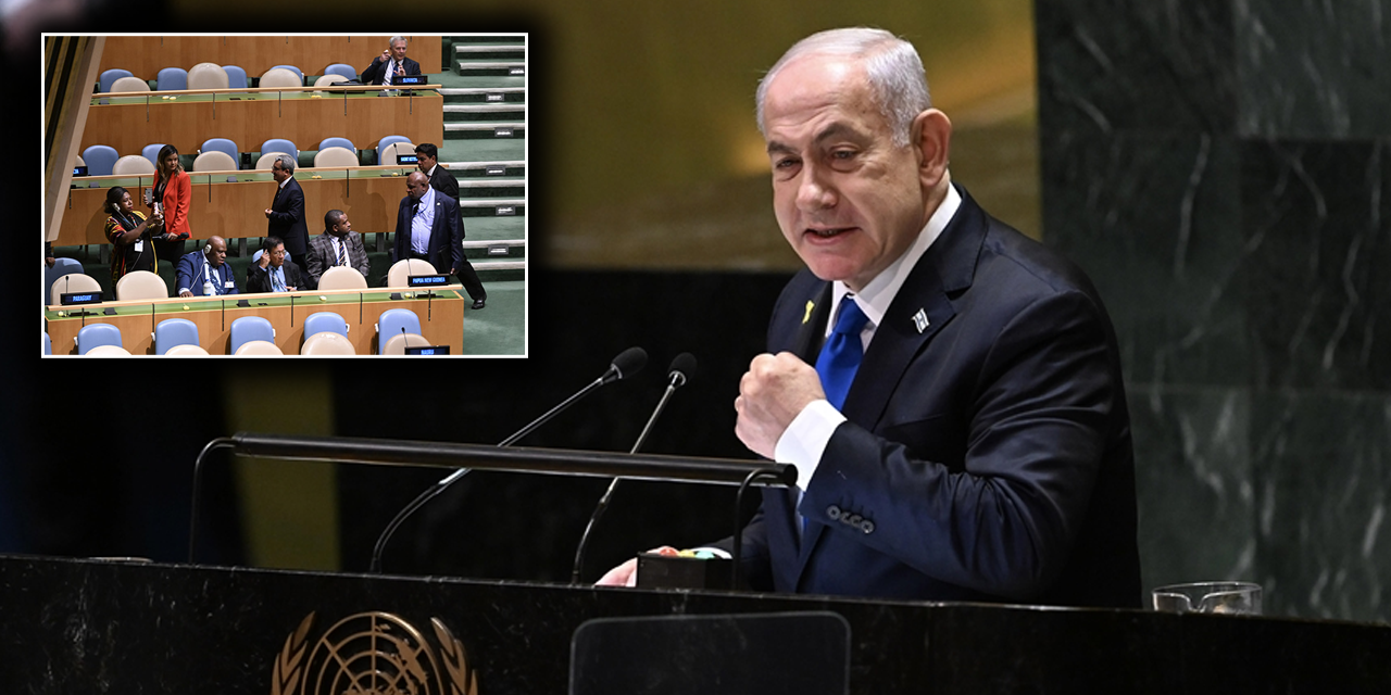 Netanyahu'nun BM Genel Kurul konuşması protesto edildi