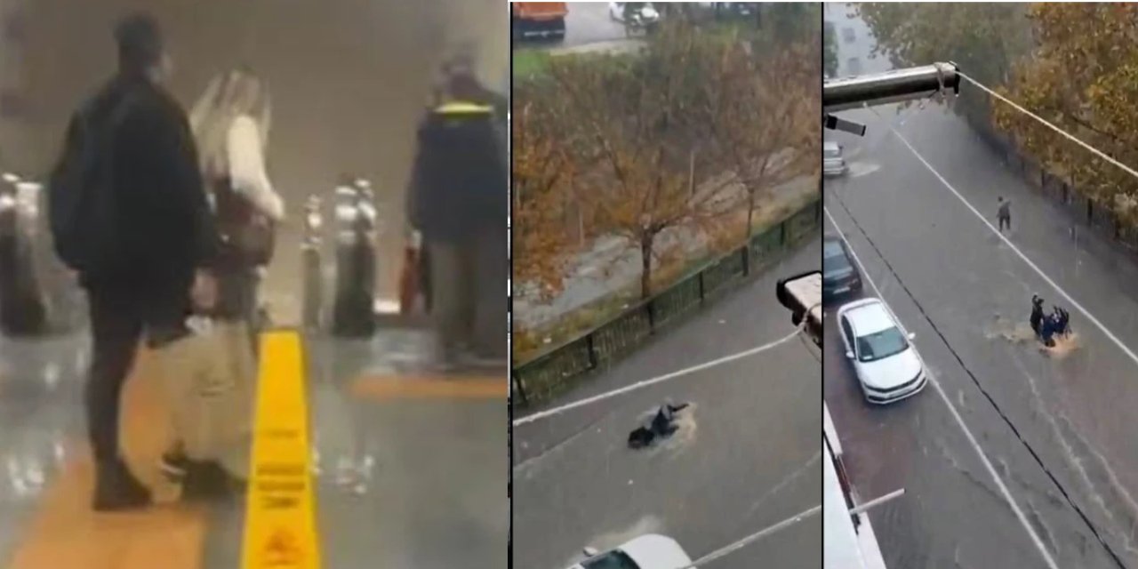İstanbul’u sağanak vurdu! Metro istasyonunu su bastı, kadın selde sürüklendi