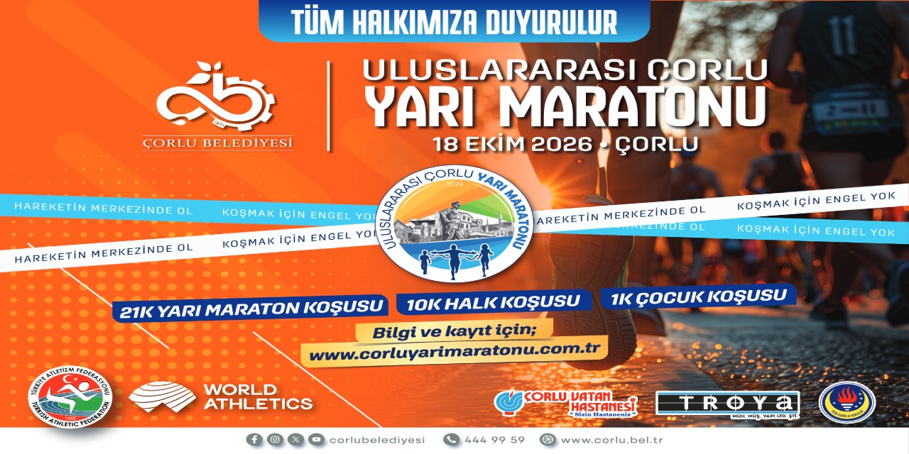 Çorlu’da ilk uluslararası yarı maratona 13 ülkeden 1.854 katılımcı