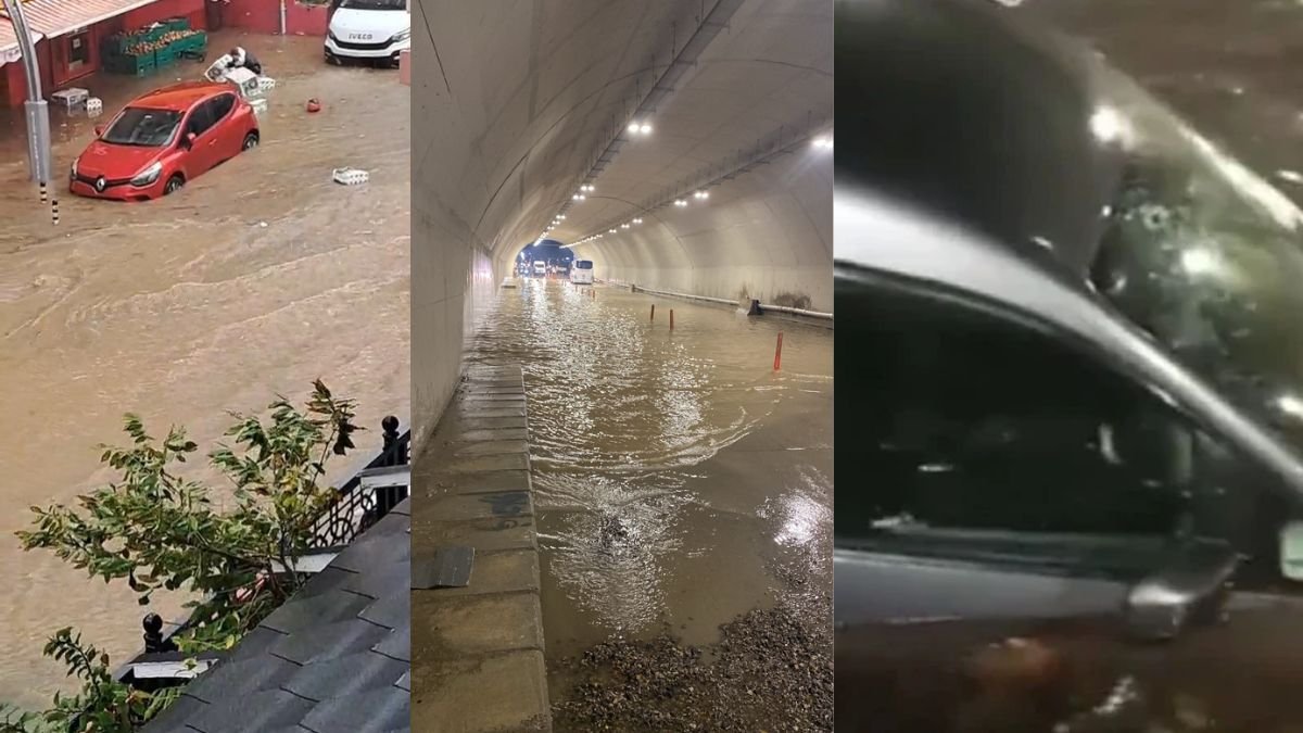 İstanbul’da sağanak hayatı felç etti:  Baba ve kızı su basan alt geçitte mahsur kaldı