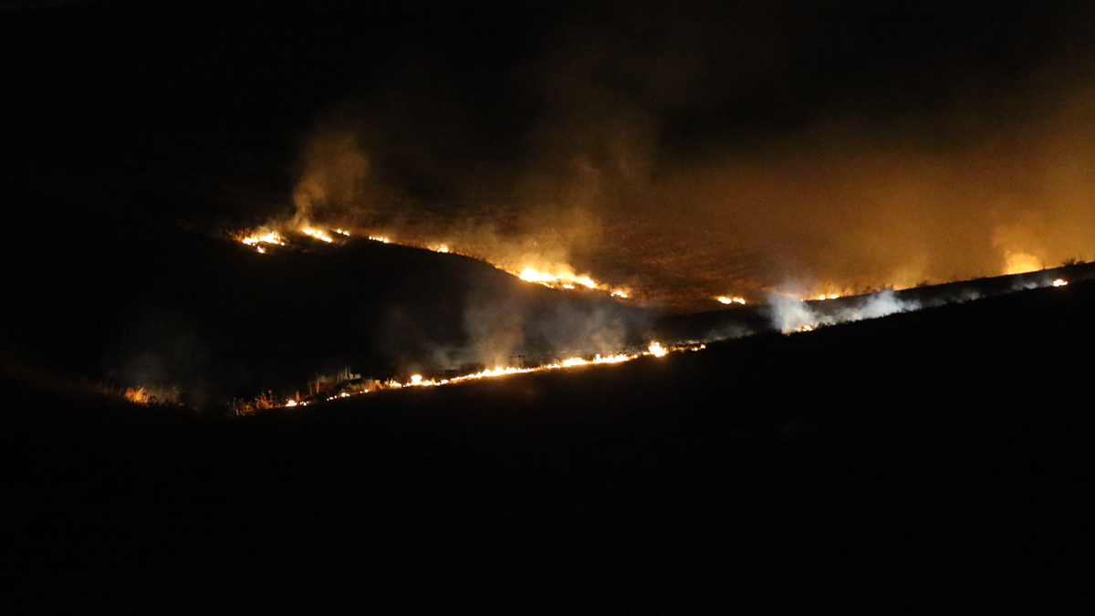 Siirt'te anız yangınına müdahale ediliyor