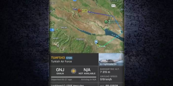 Gürcistan'da düşen MSB'ye ait askeri kargo uçağının radar görüntüsü ortaya çıktı