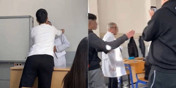 Liseli öğrencilerden öğretmene zorbalık! Öğretmen kürsüden düştü hastaneye kaldırıldı