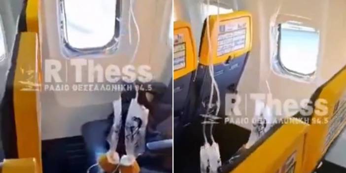 Havalandıktan dakikalar sonra dehşet: Uçağın penceresine metal parça isabet etti