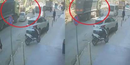 Hafriyat kamyonu dehşeti! Oyuncak arabaymış gibi sürükledi