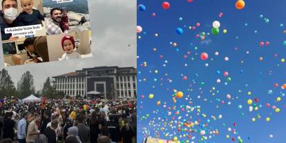 Ali Asaf için binlerce balon gökyüzüne bırakıldı!