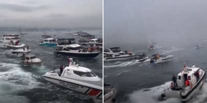 Galatasaray Yenikapı'ya denizden geldi! Sarı-kırmızılılar sis pus dinlemedi