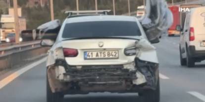 Tuzla'da akılalmaz manzara: Otomobilin tamponunu arka koltukta taşıdı