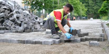 Giresun’da yeni yerleşim alanında parke yol çalışması başladı