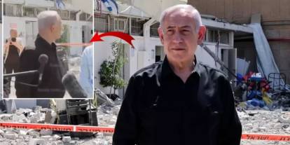 Netanyahu canlı yayında konuşurken bir anda bina çöktü