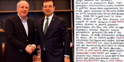 İmamoğlu'nun 'Hoş geldin' mektubunu paylaşarak resmen duyurdu: Muharrem İnce 'baba ocağına' döndü