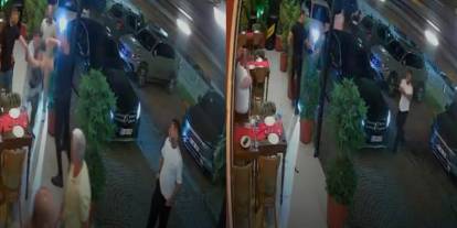 Eğlence mekanı önünde silahlı çatışma anı: 2 yaralı