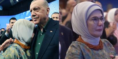 Emine Erddoğan eşinin omzunda gözyaşlarına boğuldu