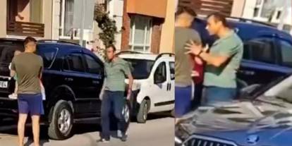 Trafik magandası dehşeti: Kucağında bebeği olan babaya saldırdı