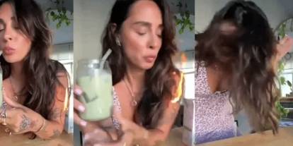 Hepsi grubunun Yasemin'i reklam çekiminde kaza geçirdi: Saçları alev alev yandı