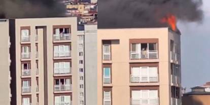 İstanbul'da 15 katlı binada yangın: Mahsur kaldılar