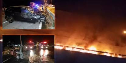 Samsun'da facia! Tır 5 kilometre alev alev yanarak gitti