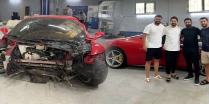 Kazaya karışan Ferrari satıldı… 15 milyon değerindeki aracı futbolcu aldı