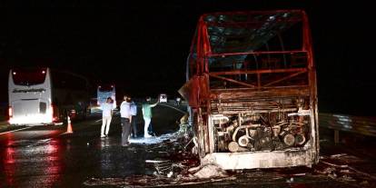 Ankara’da yolcu otobüsü seyir halindeyken alev aldı