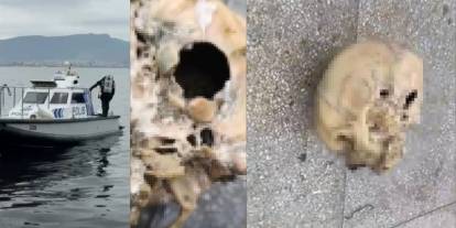 İzmir'de şok olay! Balık tutarken ağlarına insan kafatası takıldı