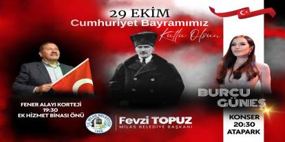 Milas’ta 29 Ekim Cumhuriyet Bayramı fener alayı ve konserle kutlanacak