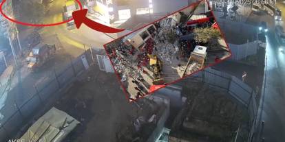 Gebze’de 7 katlı binanın çökme anı kameraya yansıdı