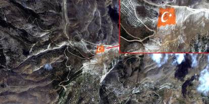 Dev Türk bayrağı uzaydan görüntülendi