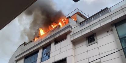 İstanbul Ataşehir'de bir otelde yangın