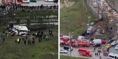 Esenyurt'ta minibüs şarampole yuvarlandı: Ölü ve yaralılar var