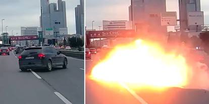 Şişli’de feci kaza: Makas atan araç bariyerlere çarpıp alev aldı