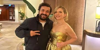 Hasan Can Kaya Altın Küre ödüllü Rhea Seehorn ile lobide karşılaştı