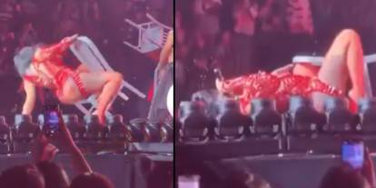 Cardi B sahnede düşünce suçu Trump’a attı!