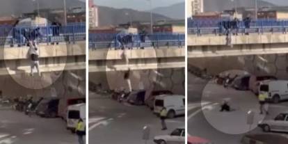 Karabük’te köprüde korku dolu anlar: Tutunamayınca beton zemine çakıldı